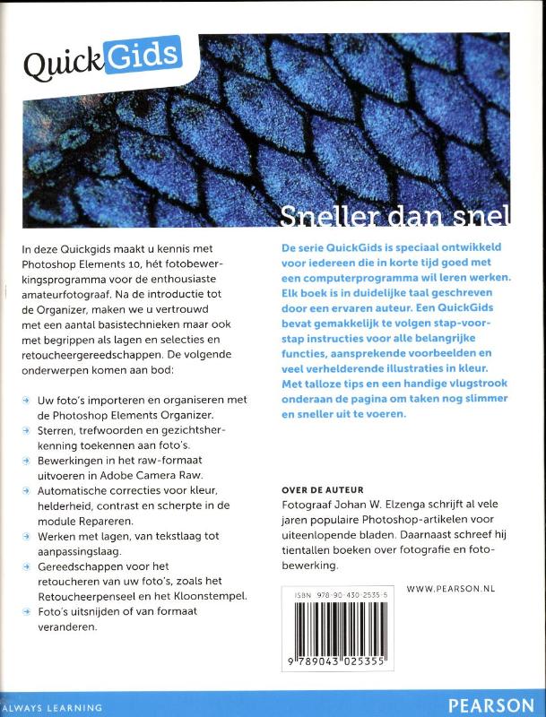 Achterkant van Photoshop Elements 10