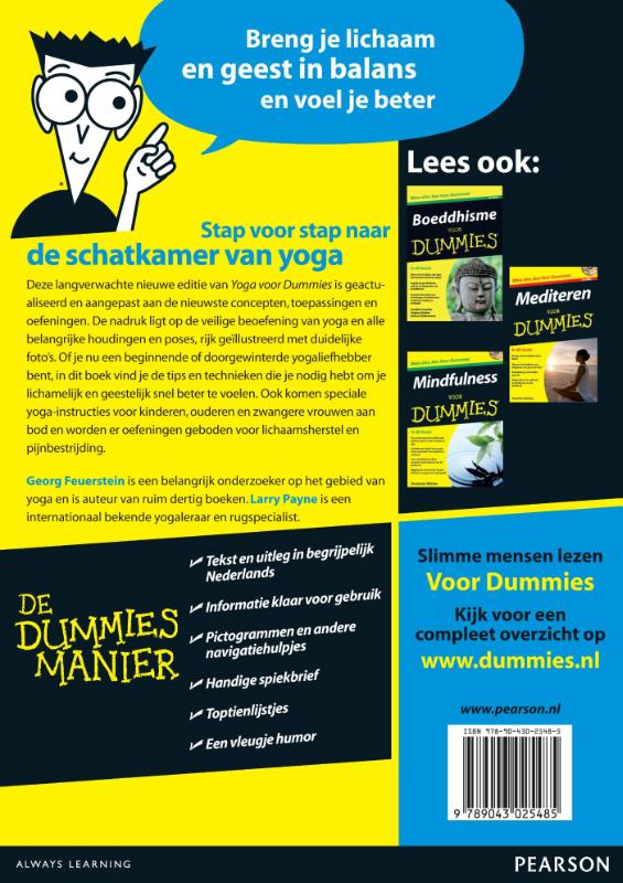 Achterkant van Yoga voor dummies