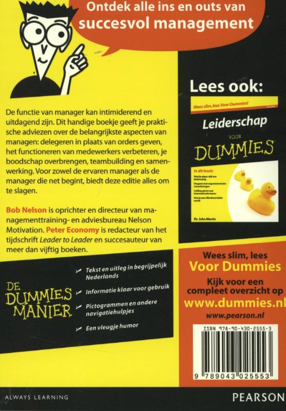 Achterkant van De kleine managen voor Dummies