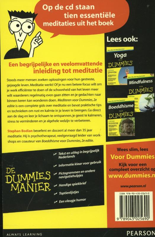 Achterkant van Mediteren voor Dummies
