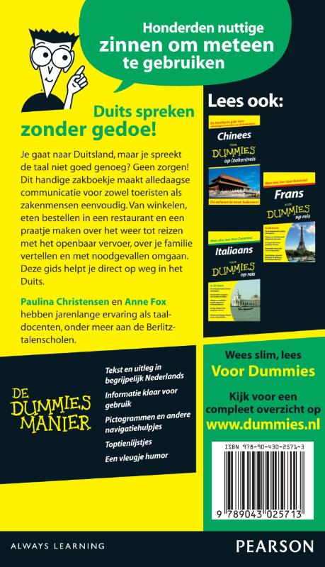 Achterkant van Duits voor dummies op (zaken)reis
