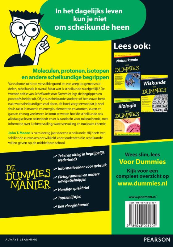 Achterkant van Scheikunde voor Dummies
