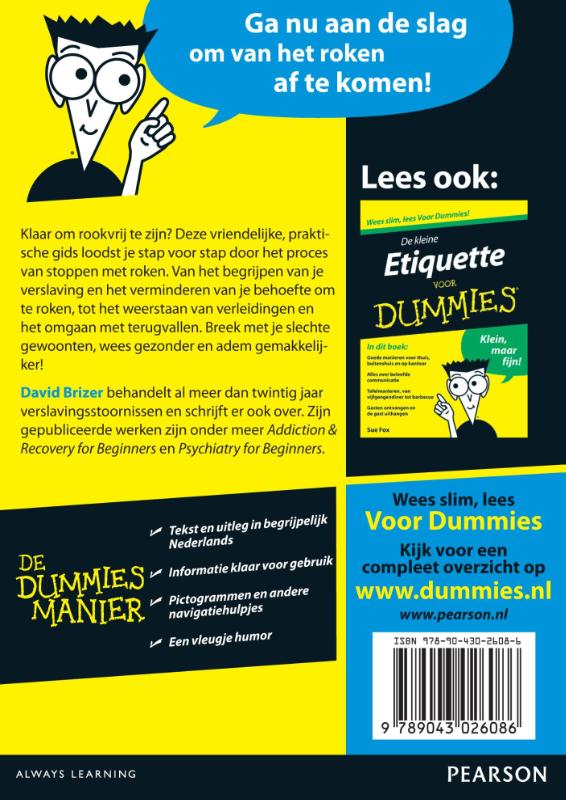 Achterkant van De kleine stoppen met roken