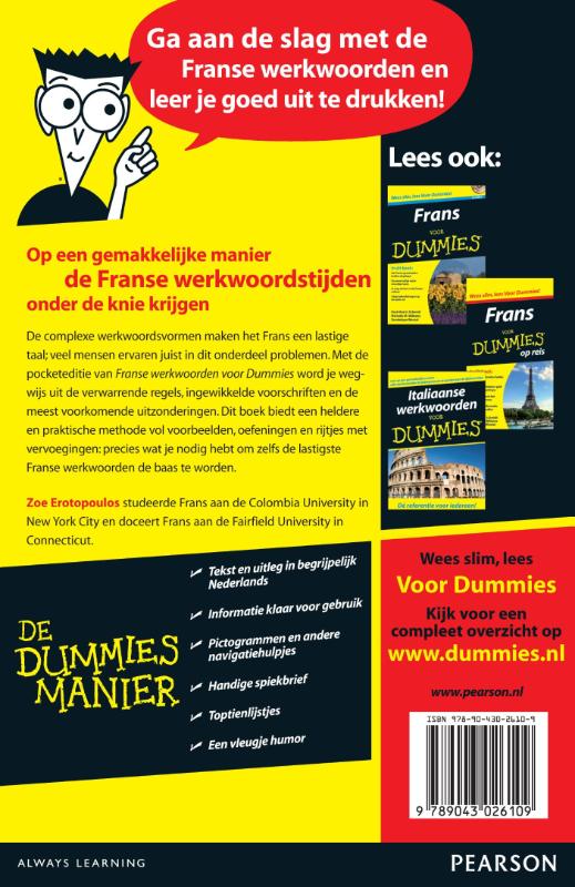 Achterkant van Franse werkwoorden voor Dummies