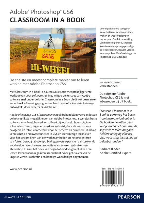 Achterkant van Adobe photoshop CS6 classroom in a book