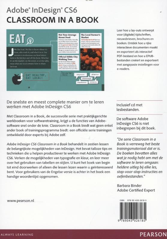 Achterkant van Adobe indesign CS6