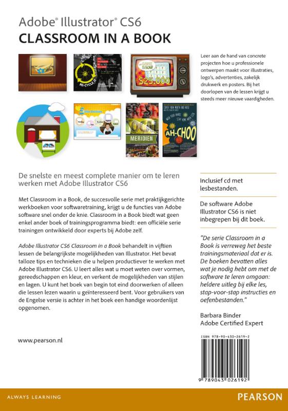 Achterkant van Adobe illustrator CS6 classroom in a book
