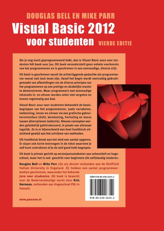 Achterkant van Visual Basic 2012 voor studenten