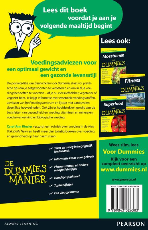 Achterkant van Gezond eten voor dummies