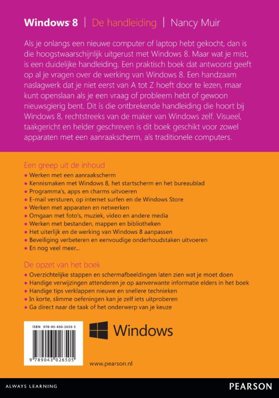 Achterkant van Windows 8