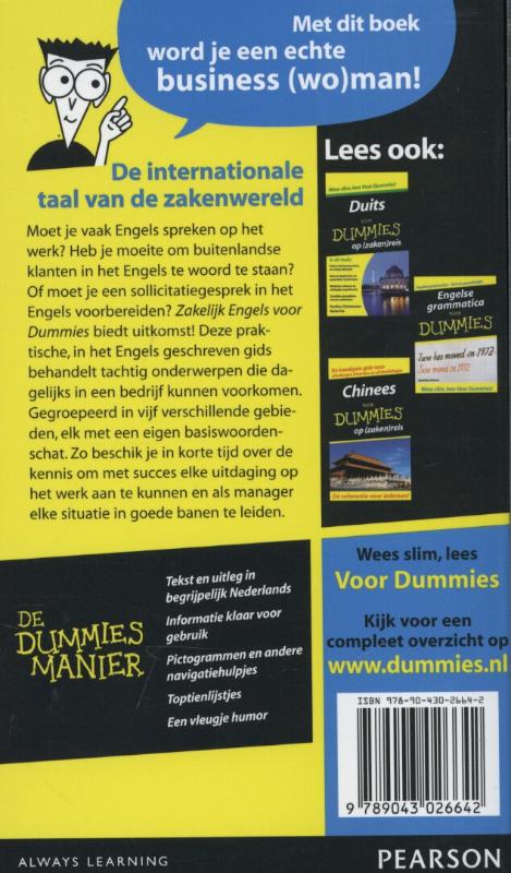 Achterkant van Zakelijk engels