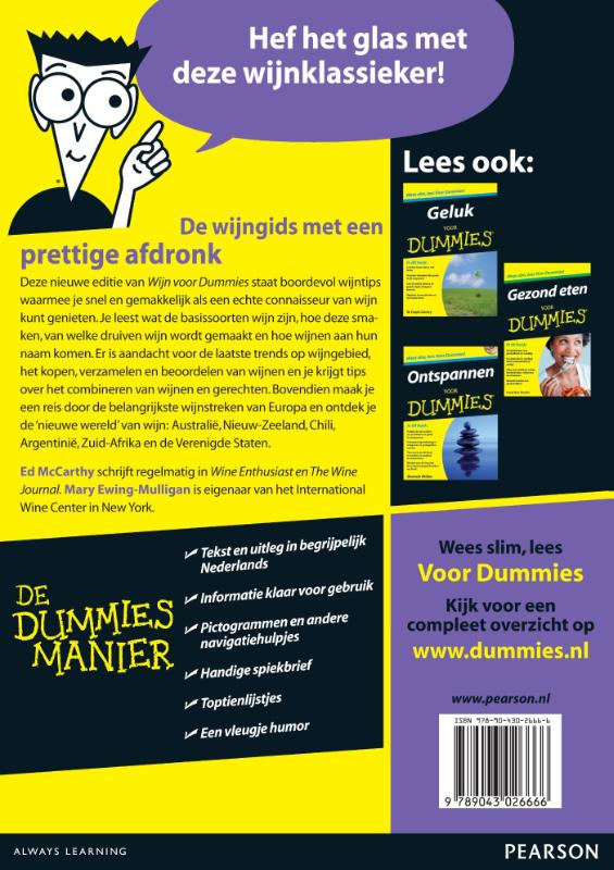 Achterkant van Wijn voor Dummies