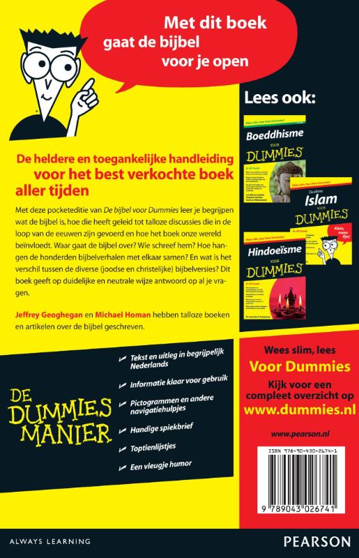Achterkant van De bijbel voor dummies