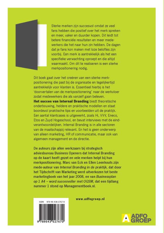 Achterkant van Het succes van internal branding