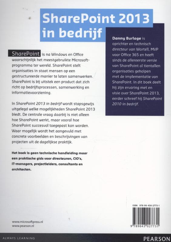 Achterkant van Sharepoint 2013 in bedrijf