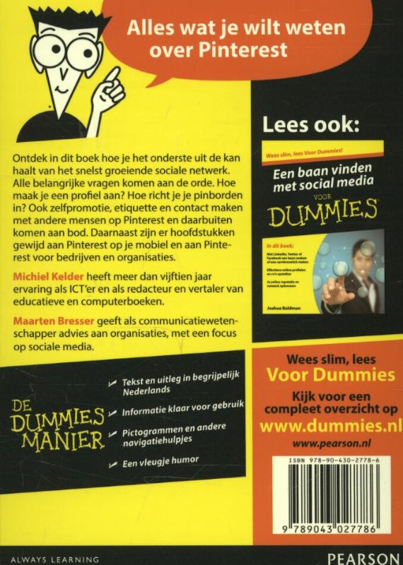 Achterkant van De kleine pinterest voor Dummies