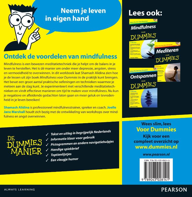 Achterkant van Mindfulness werkboek voor Dummies