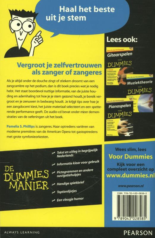 Achterkant van Zingen voor dummies