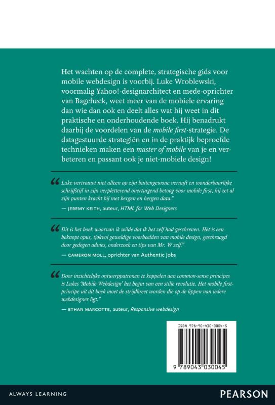 Achterkant van Mobile webdesign