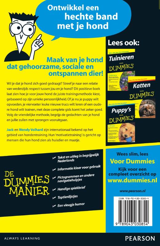 Achterkant van Honden opvoeden en trainen voor Dummies