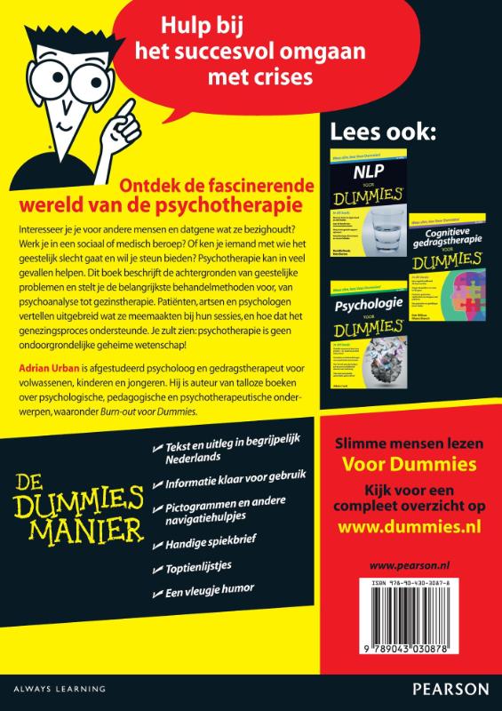 Achterkant van Psychotherapie voor Dummies