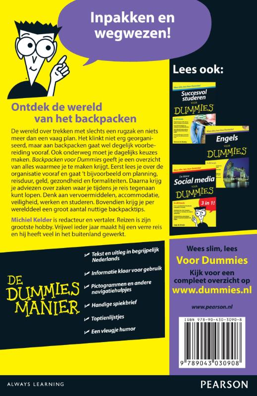 Achterkant van Backpacken voor Dummies
