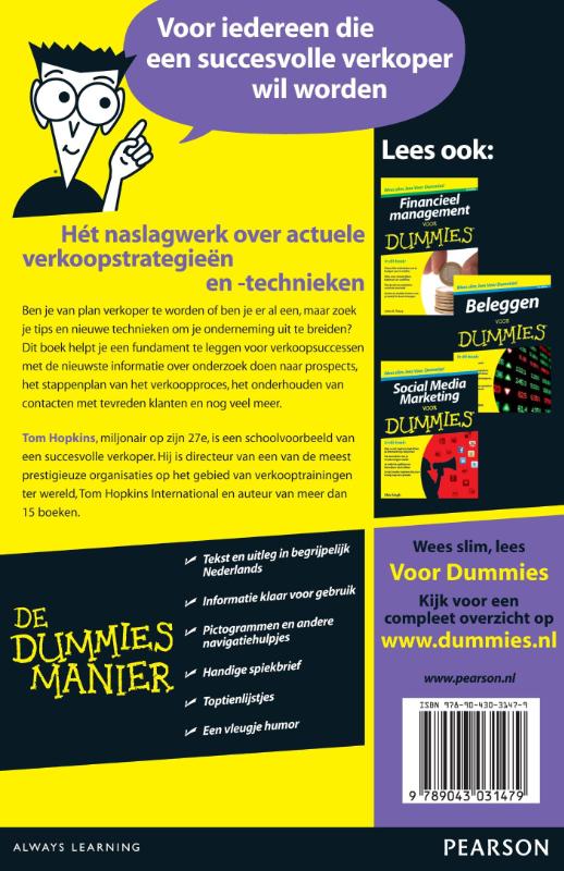 Achterkant van Verkopen voor Dummies