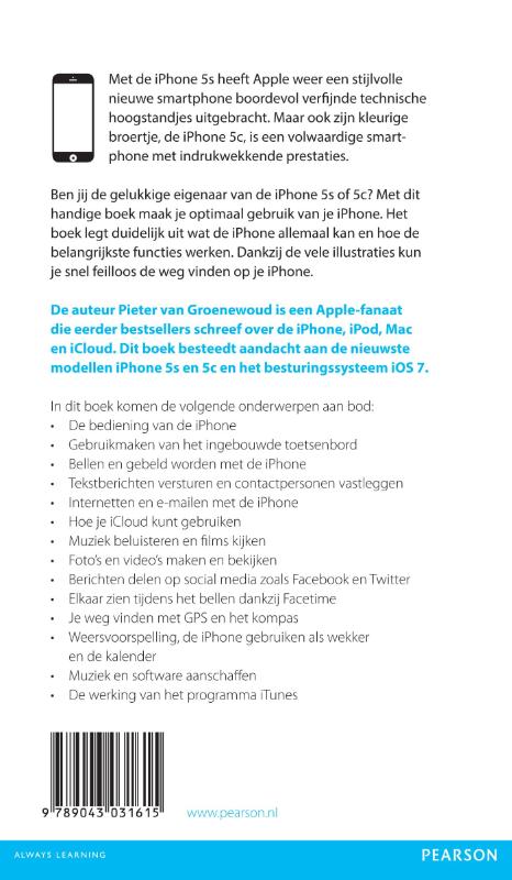 Achterkant van Het iphone 5s/5c boek