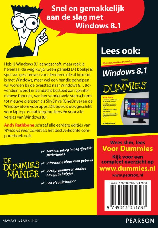 Achterkant van De kleine overstappen naar Windows 8.1 voor Dummies