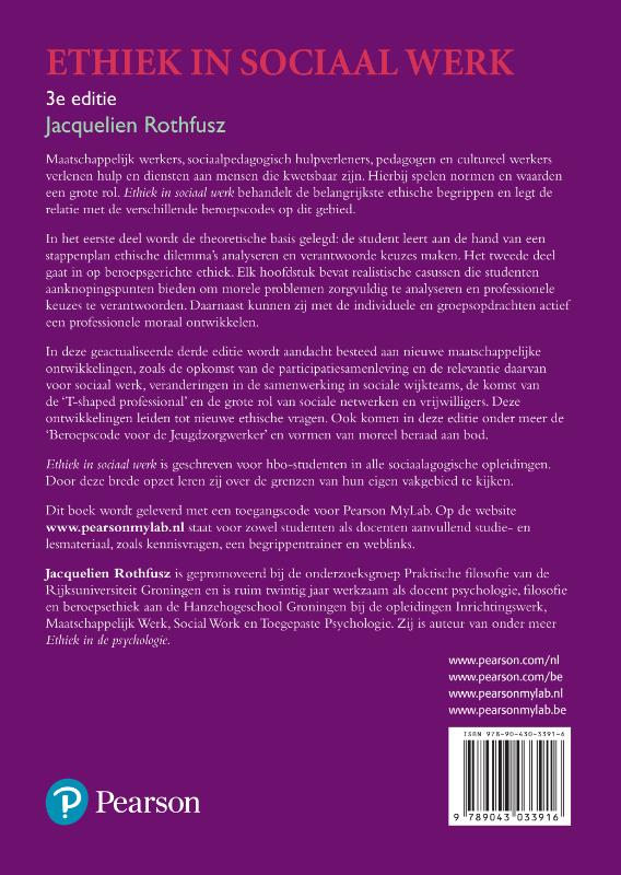 Achterkant van Ethiek in sociaal werk