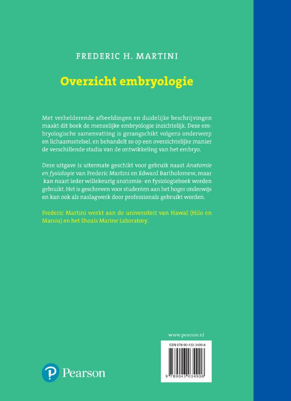Achterkant van Overzicht embryologie