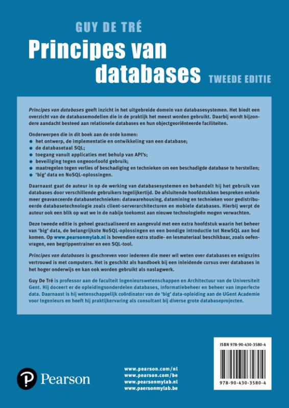 Achterkant van Principes van databases