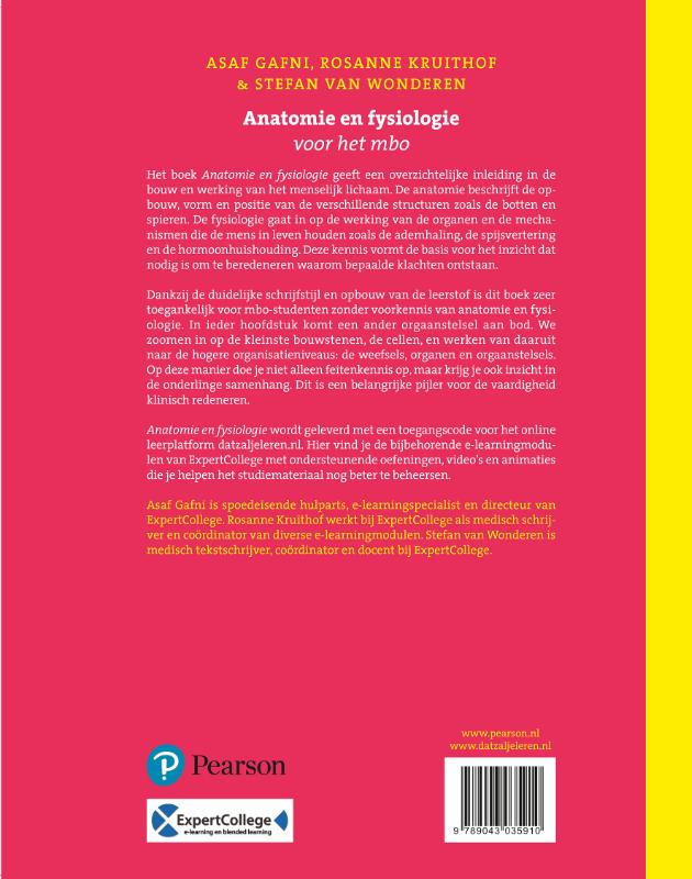 Achterkant van Anatomie en fysiologie voor het MBO