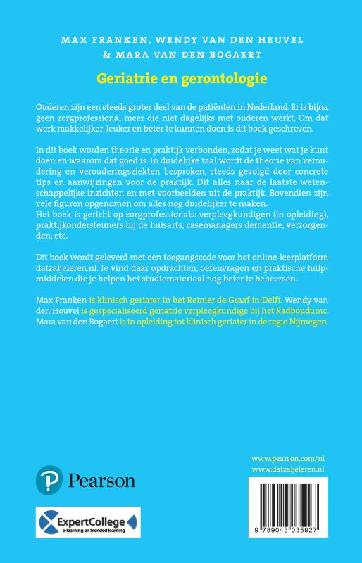 Achterkant van Geriatrie en gerontologie