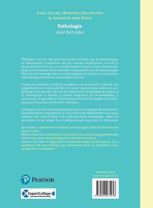 Achterkant van Pathologie voor het mbo