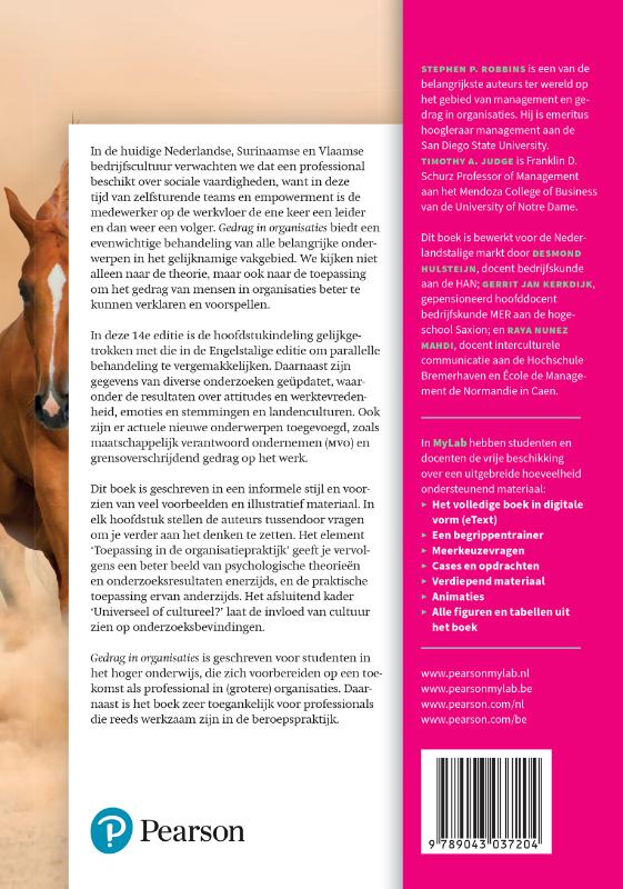 Achterkant van Gedrag in organisaties