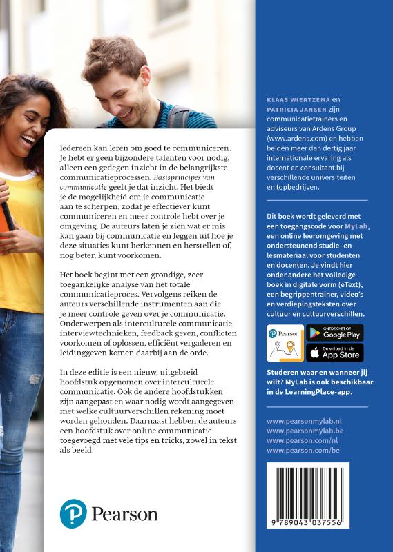 Achterkant van Basisprincipes van communicatie, 5e editie met MyLabNL toegangscode