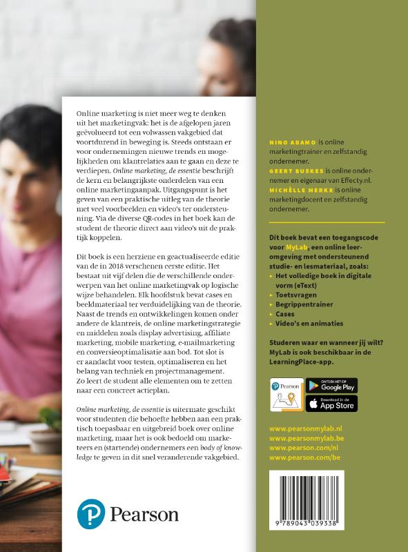 Achterkant van Online marketing, de essentie, 2e editie met MyLab NL