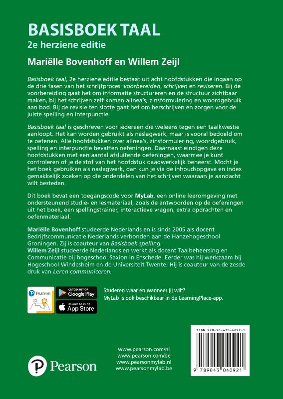 Achterkant van Basisboek Taal