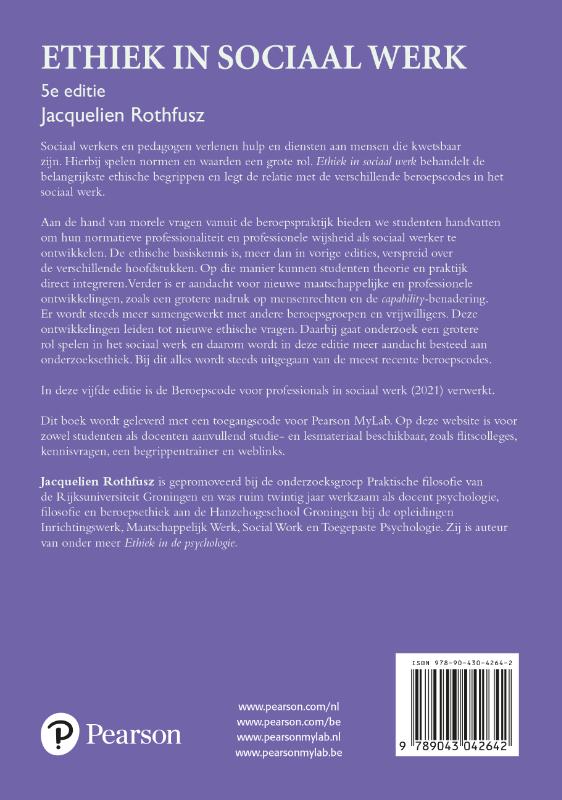 Achterkant van Ethiek in sociaal werk