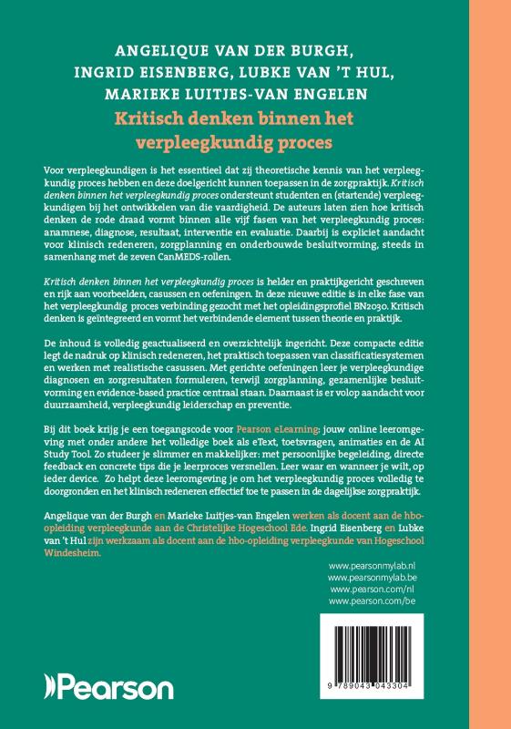 Achterkant van Kritisch denken binnen het verpleegkundig proces