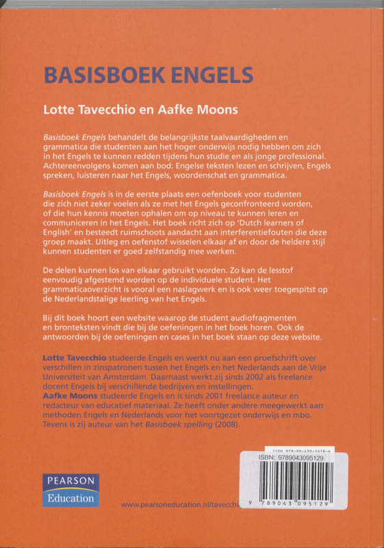 Achterkant van Basisboek Engels