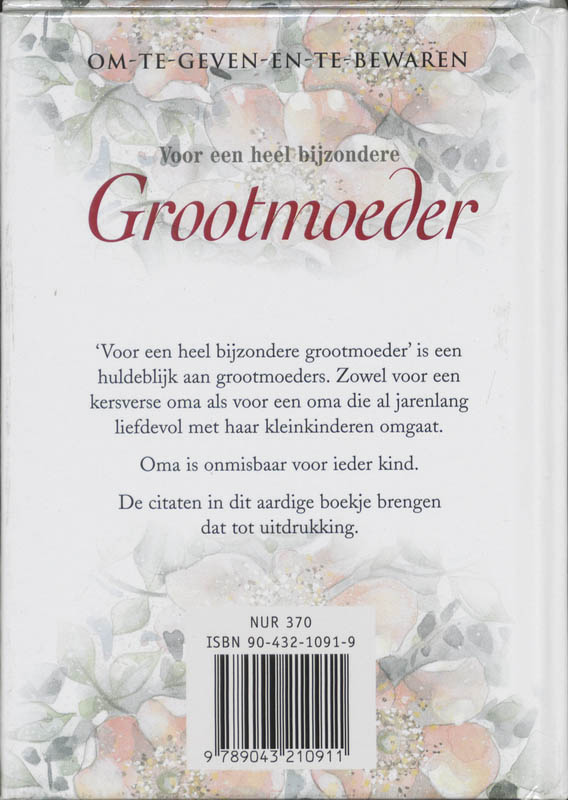 Achterkant van Voor een heel bijzondere grootmoeder