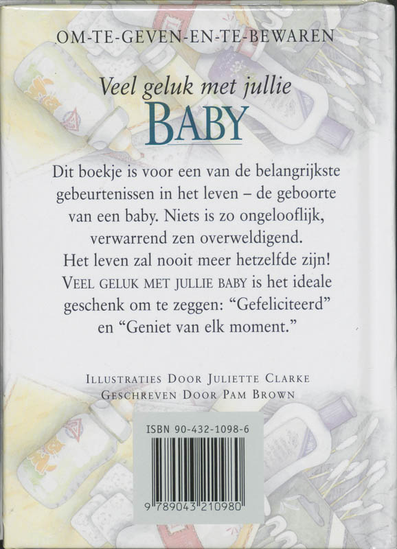 Achterkant van Veel geluk met jullie baby