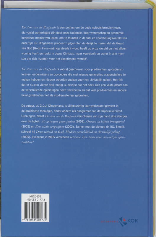 Achterkant van De stem van de Roepende