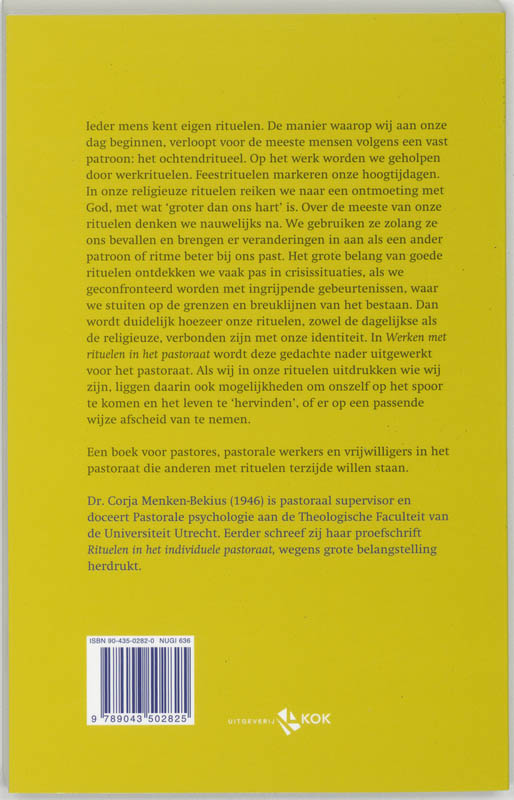 Achterkant van Werken met rituelen in het pastoraat