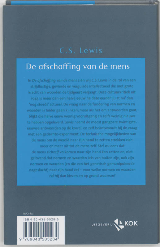 Achterkant van De afschaffing van de mens