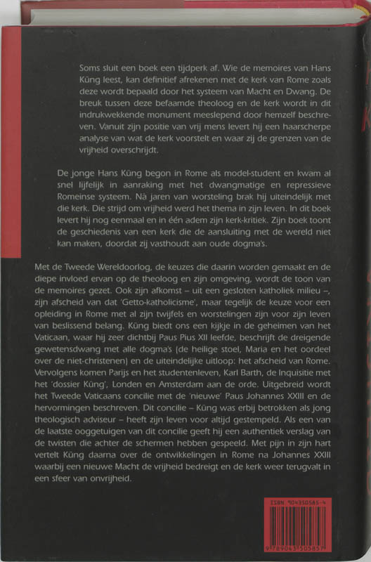 Achterkant van Bevochten vrijheid