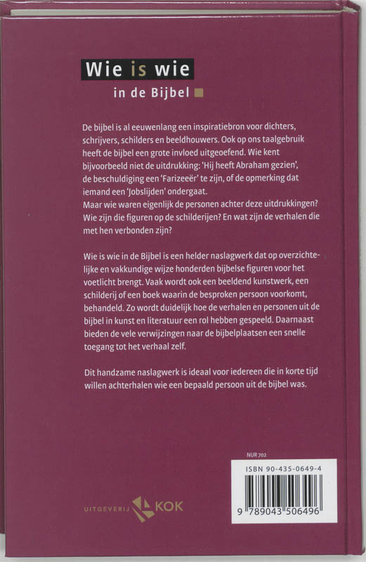 Achterkant van Wie is wie in de Bijbel