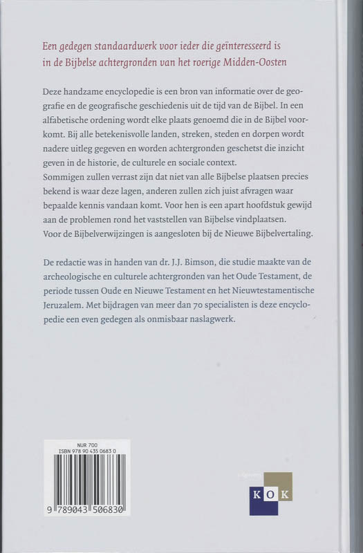 Achterkant van Encyclopedie van bijbelse plaatsen